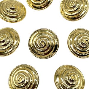 ヴィンテージコインボタン6個：アンティークゴールド裁縫用品（40mm