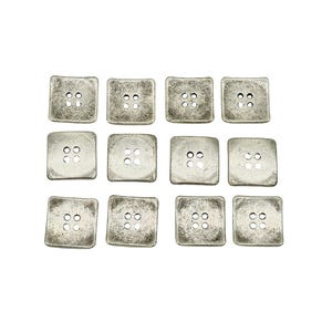 12 pezzi bottoni vintage quadrati a 4 fori in metallo / decorativi. Forniture per cucito e artigianato / k5117 Colori e dimensioni multiple