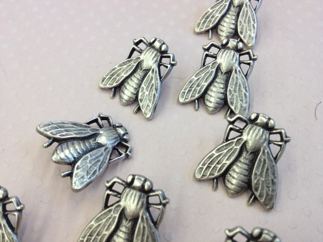 1 Set 12 Pcs Vintage insect Shaped Metal Shank Buttons K4037 Available ...
