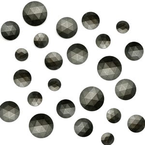 12 boutons vintage Jet Cut - bronze mat, demi-boule à facettes, plusieurs tailles | Boutons décoratifs | Fournitures de couture | (K897)