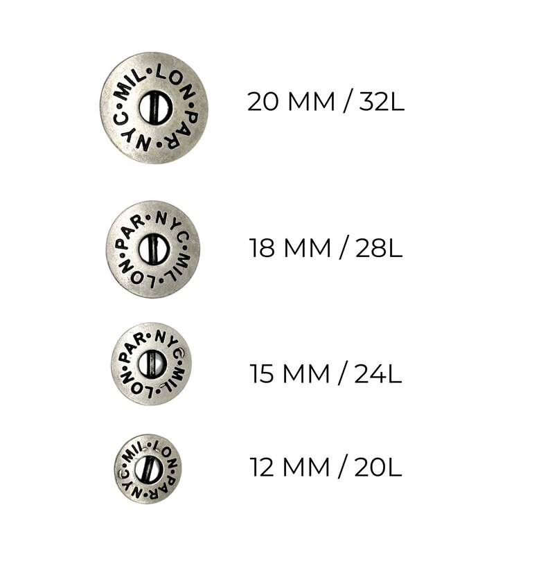 Vintage City Names Metal Buttons: Paris, Milan, London (set of 12) - Etsy