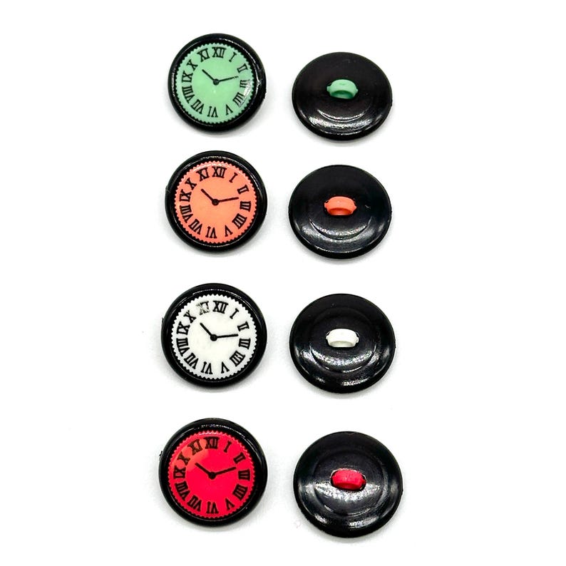 12 Vintage Clock Buttons: Black Rim Nylon Sewing Buttons (17mm) - Etsy