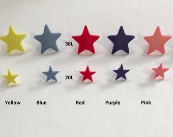 6 Buttons(1 package) Vintage  "Star " Nylon Shank Buttons - C3081 available in 7 colorways and 2 sizes