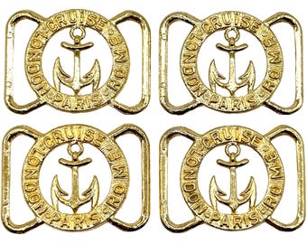 Vintage Gold Marine Anchor Buckle: Italian Novelty Sewing Supply