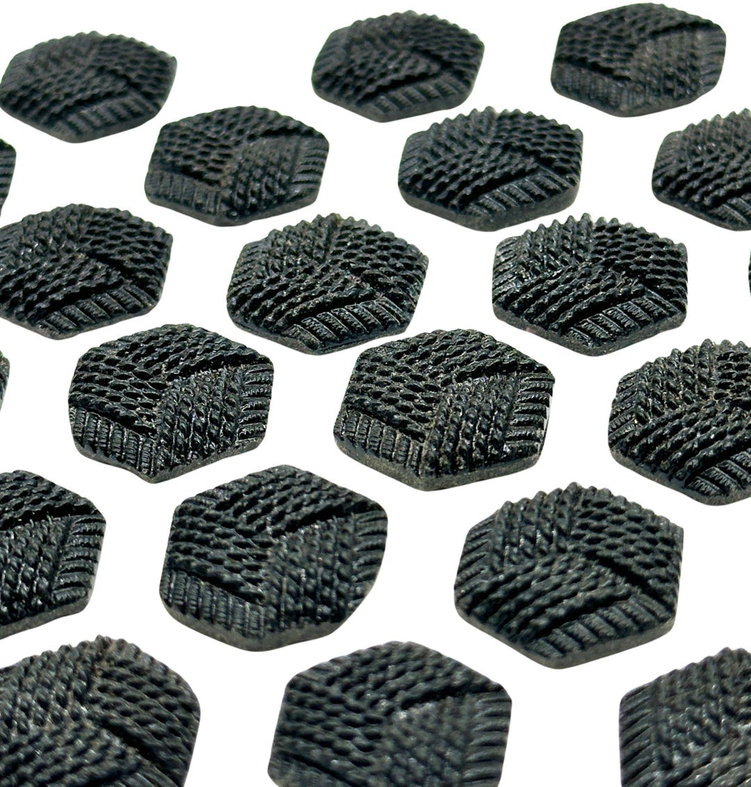 12 Pcs Vintage Glass Flat Back Buttons Black, 28L 18mm Decorative ...