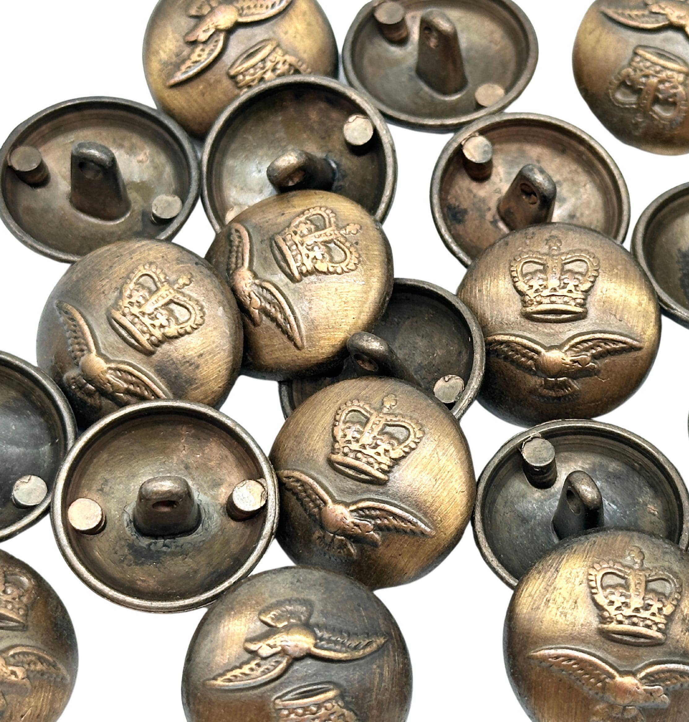 12 Bottoni In Metallo Retrò Con Codolo – Ottone Antico, 25mm, Per Abiti, Cappotti E Fai Da Te - 2