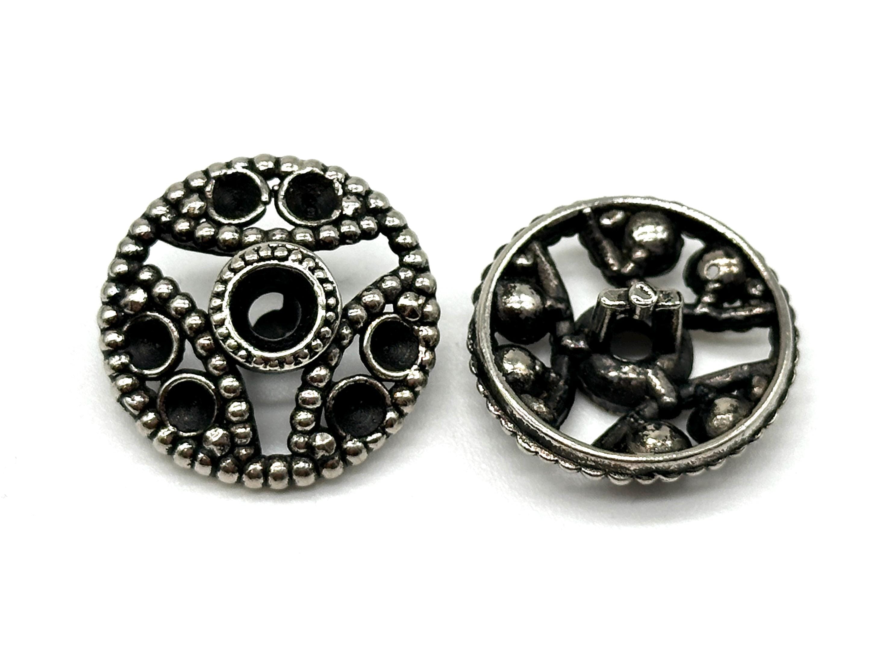 RECHERE 12 Stück Antik-Metallknöpfe – 2-Loch, 21 Mm, Antik Silber, Für Jacken, Mäntel & Bastelprojekte