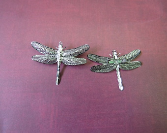 2 broches libellule vintage en argent B5558