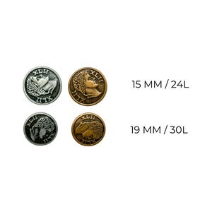 Vintage Roman Coin Shank Buttons: Dutch Silver & Gold, Sewing Embellishments (12 Pcs) image 9