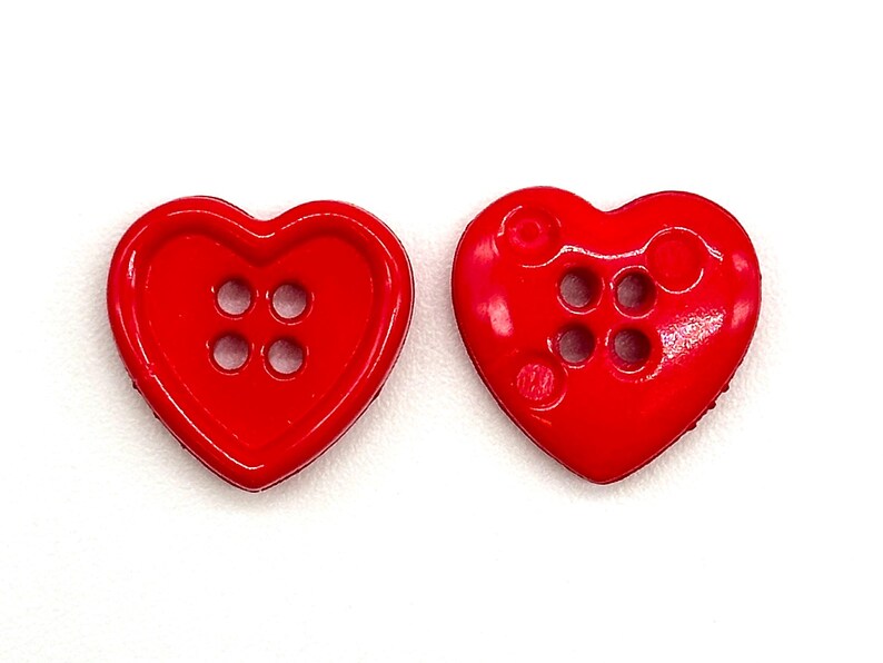 Vintage Red Heart Buttons: Nylon 4-hole Sewing Buttons, Set of 6 - Etsy