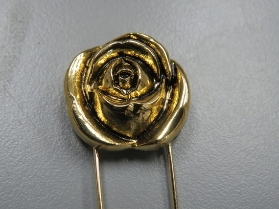 2 Pins1 Package Ant Gold Rose Vintage Decorative Safety Pins ABS Plated  B5192 Measures 2 5/8 Long 