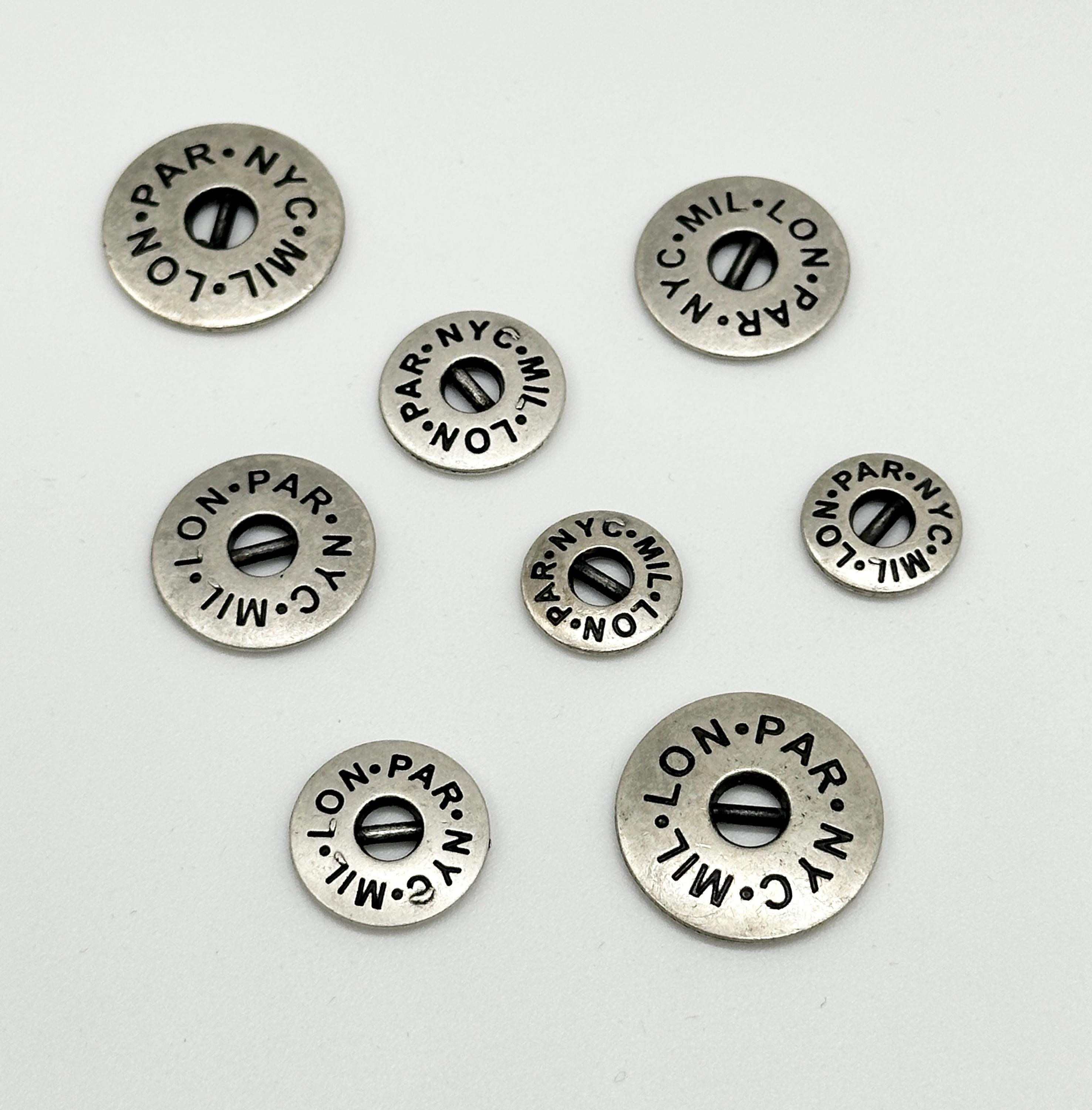 Vintage City Names Metal Buttons: Paris, Milan, London (set of 12) - Etsy