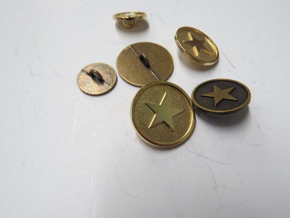 Antique Coloured Brass Buttons 21 mm 5 Buttons