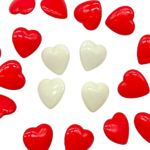 Vintage Red Heart Buttons: Nylon Shank, Sewing Crafts (12 Pcs)
