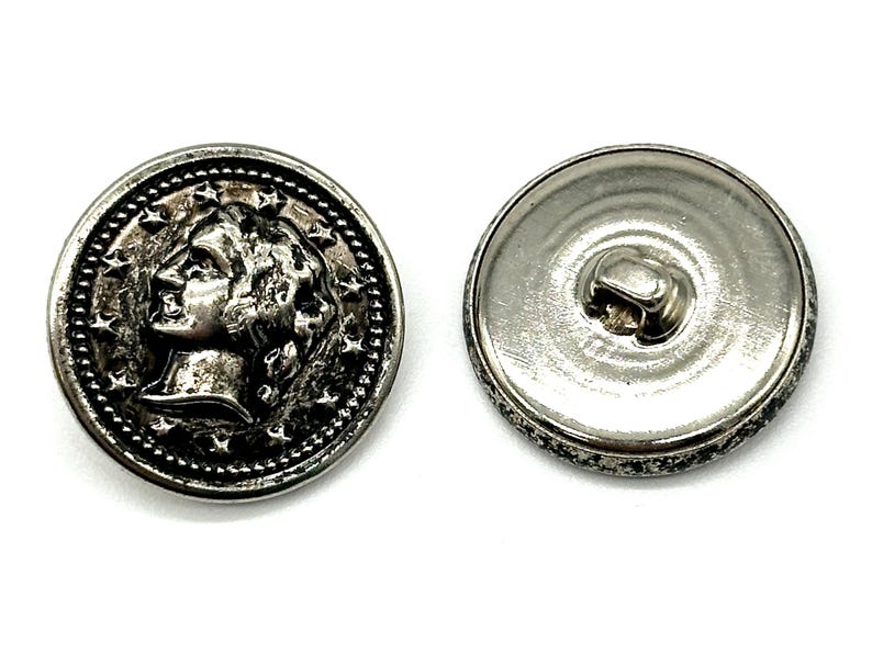 12 Vintage Liberty Coin Buttons: Antique Gold & Silver Metal Shank - Etsy