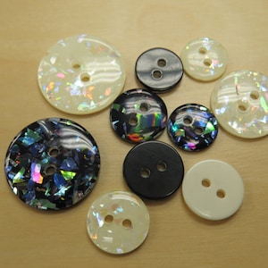 One Package (12 Buttons) Stained Glass look, multi colors Vintage 2 Hole Buttons  A5922