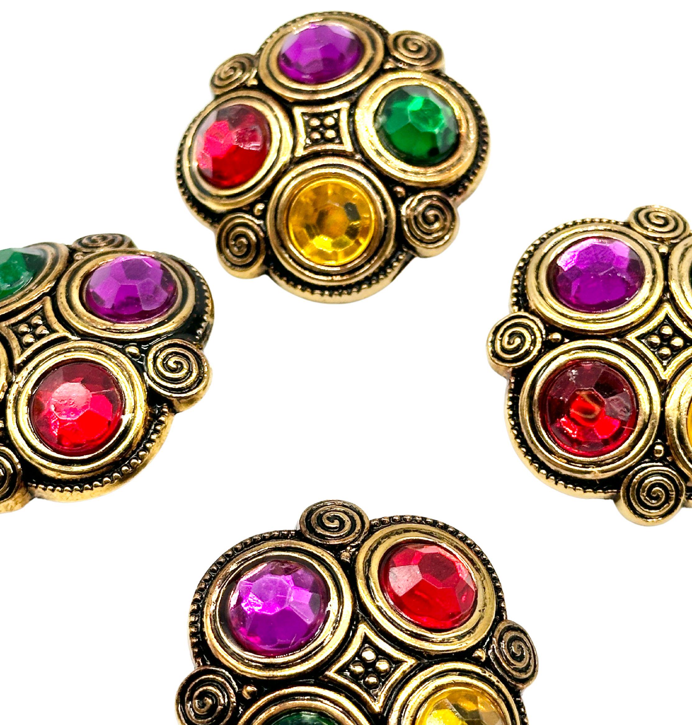 * antique ୨୧   *  脚付き ボンボニエール Antique Vintage 1950s Cloisonné Buttons Set 6 Japan Flowers
