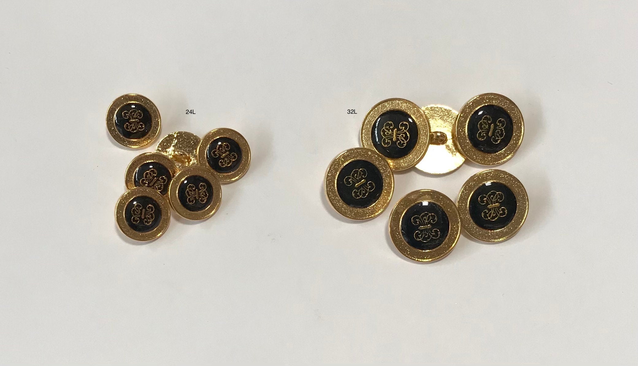 Grekywin High-Grade British Style Metal Buttons for Coat, Blazer, Suits,  Uniform, Jacket, etc, Crown Style (Frosted Gold)