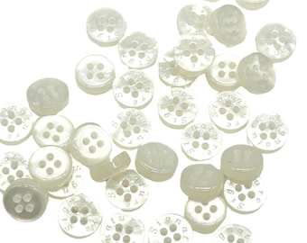 Botones de perla de imitación vintage: 12 botones de poliéster para coser (10,5 mm)