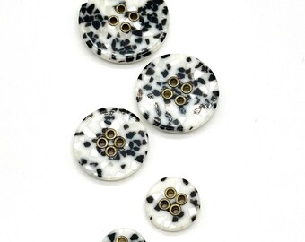 Lot De 12 Boutons Vintage Gris Chine - 1,5 Cm, à Pied Travaillé, Occasion