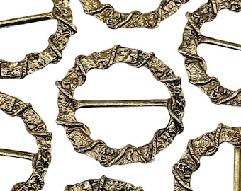 Vintage Gold Metal Belt Buckle: 1970s Decorative Sewing Buckle