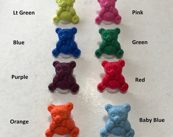 Un paquet (12 boutons) Petits boutons vintage « Ours en peluche » (C3944) et disponibles en différentes couleurs