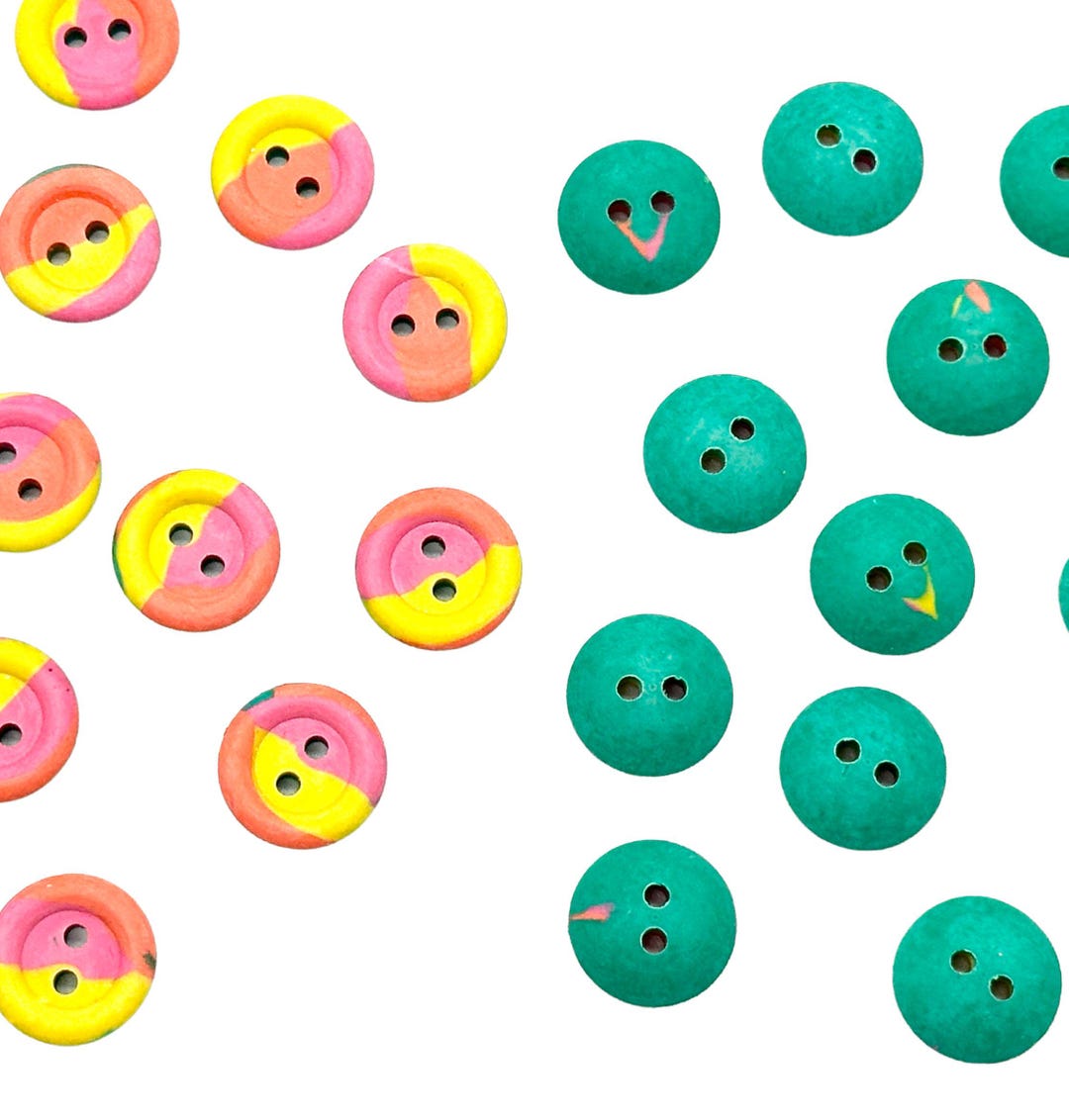 12 Pcs Vintage Rubber Two-hole Rim Buttons 15mm (24L) | Decorative ...