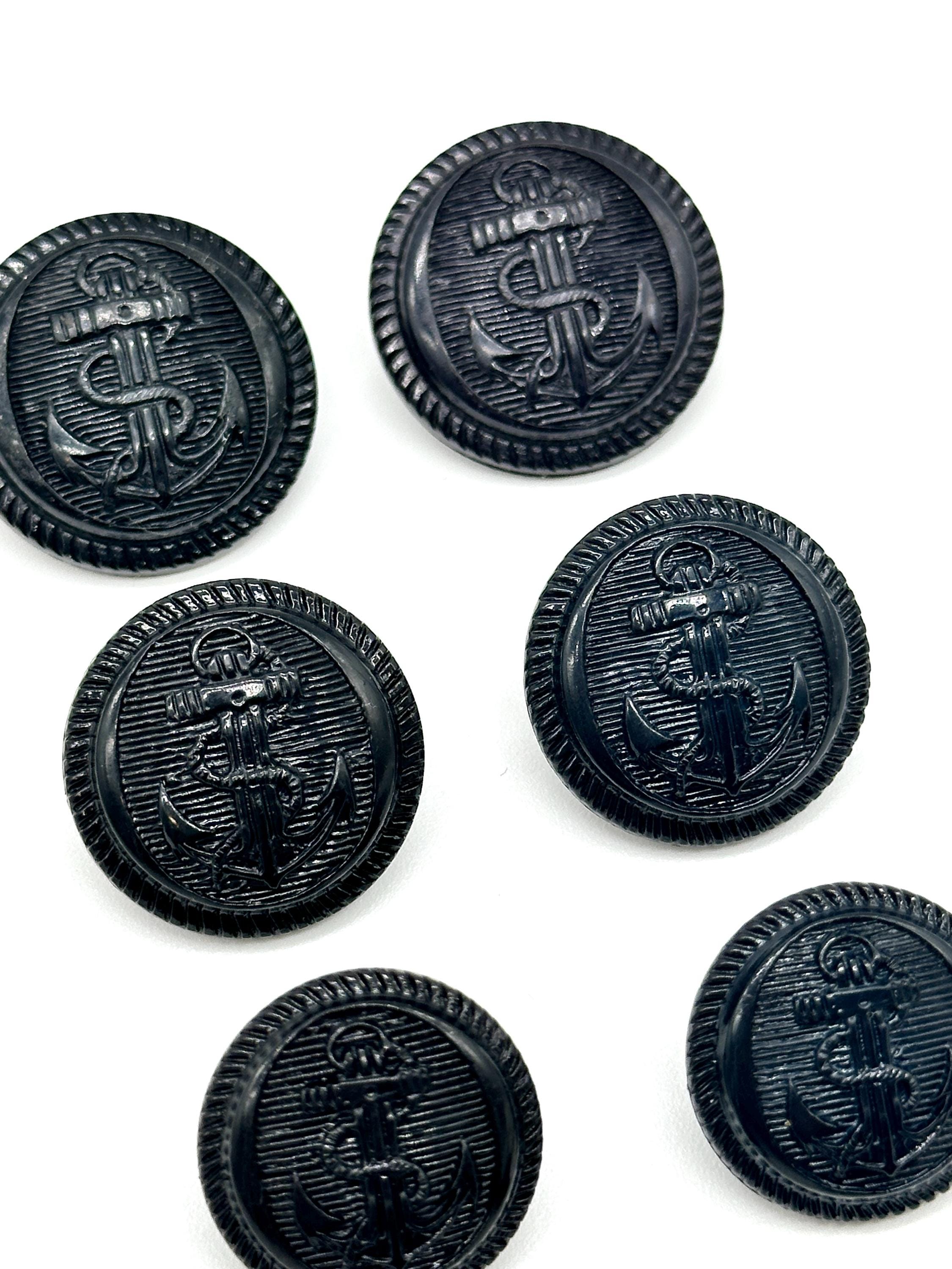デッド ヴィンテージ アンティーク ボタン サンプル アンカー NAVY 資料 Navy Anchor Buttons (10pcs) - 20/25mm; Antique Brass - Etsy