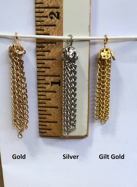 2 pieces Vintage metal Chain Ornament or Tassel Etsy