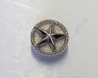 1 Dozen Small Star Silver Vintage Shank Buttons  A384 Size is 20 or 1/2" or 12.5mm or 10mm 16L