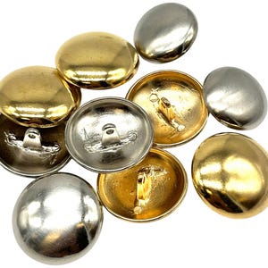 12 Pcs Vintage Smooth Round Metal Shank Buttons in Gold & Silver – Classic Sewing  Craft Supplies | Buttons for Jackets, Coats (K3985)