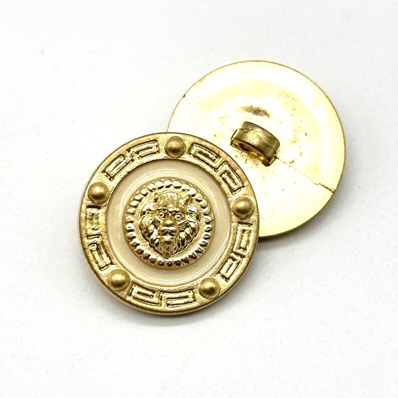 Vintage Matt Gold Lion Face Buttons: Greek Key Design, Set of 12 - Etsy