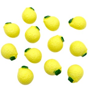 12 Pcs Vintage Lemon Shank Buttons | Yellow Novelty Buttons for Sewing Dresses, DIY Crafts | 28L Size, Made in Italy (C3917)