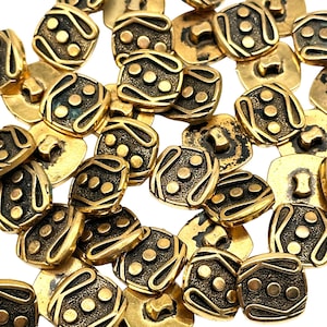 Vintage art-deco antiek gouden knopen op de schacht (15 mm) - set van 12 inch