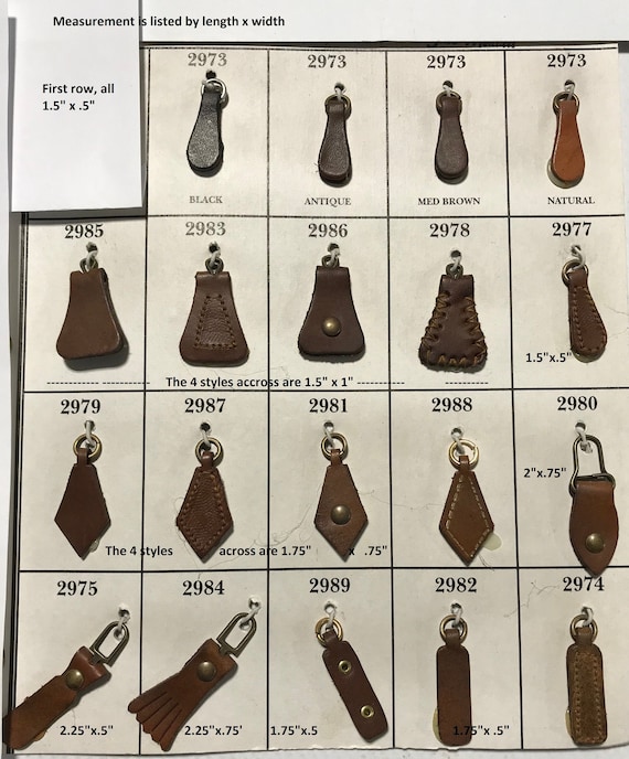 leather zipper pull