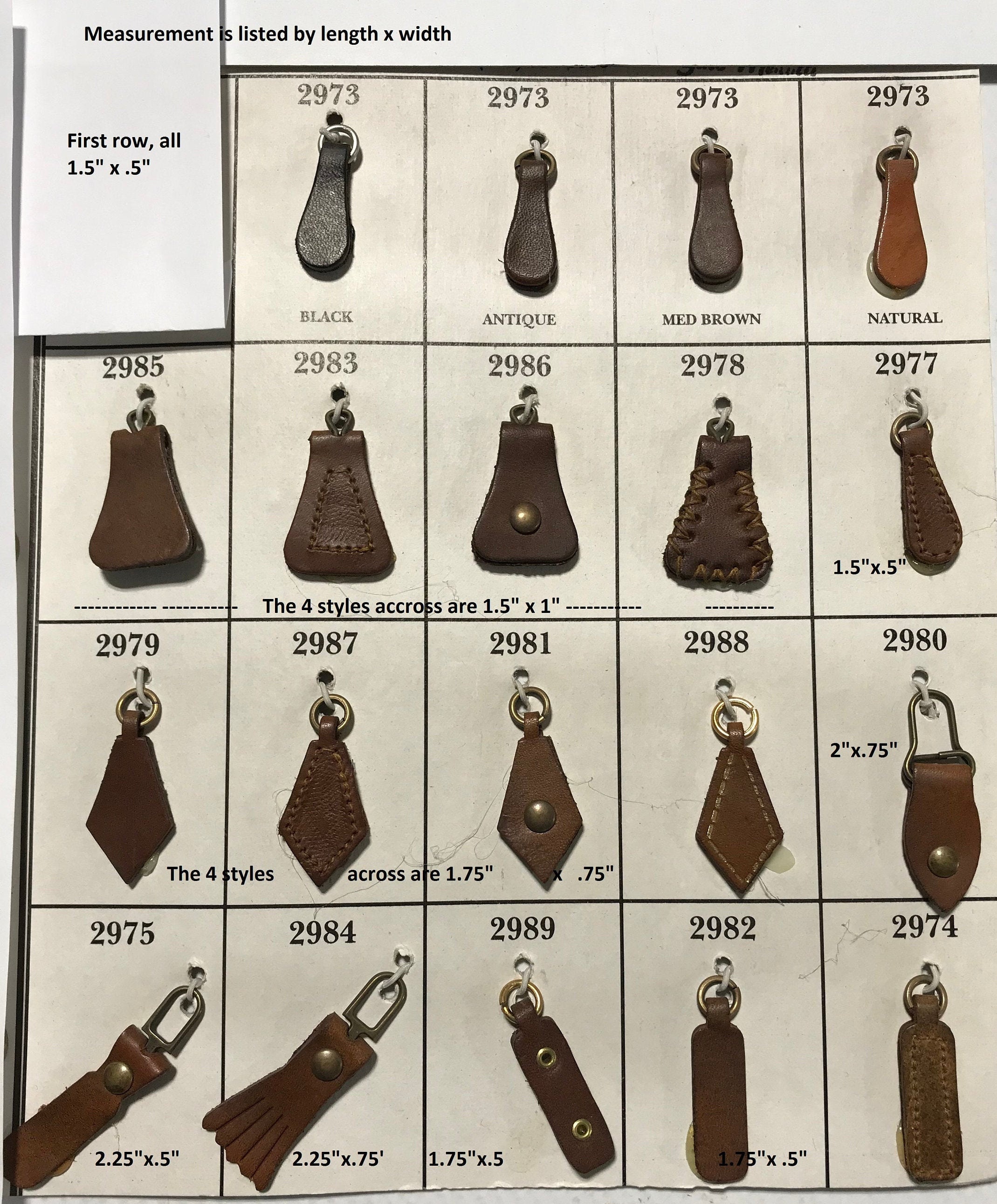 Leather Zipper Pull for sale