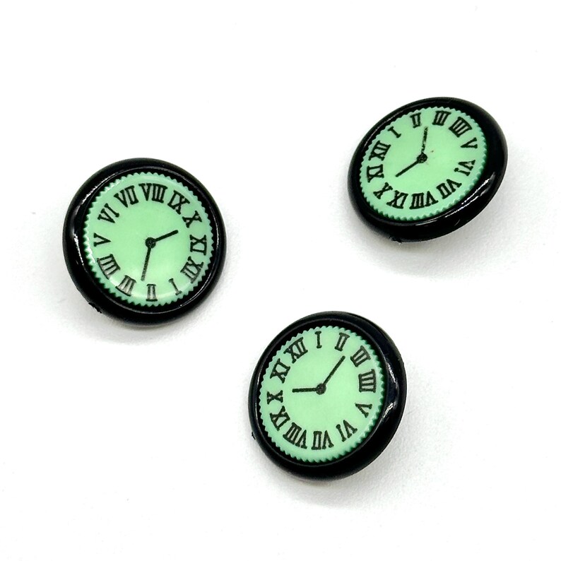 12 Vintage Clock Buttons: Black Rim Nylon Sewing Buttons (17mm) - Etsy