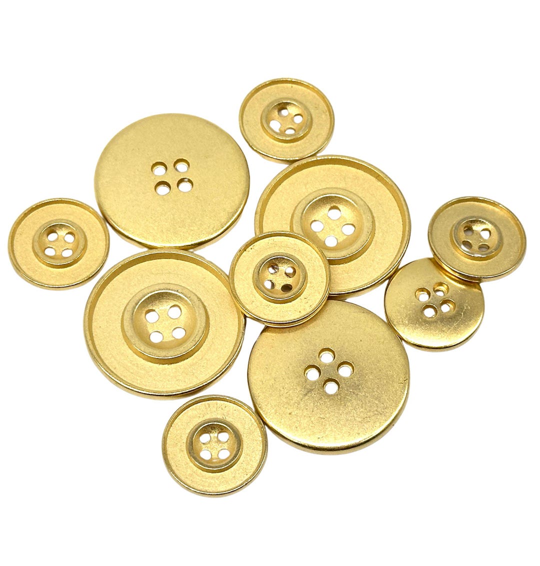 Boutons De Collection Anciens – Métal Doré 20mm – Fabrication Française – Lot De 1 à 10