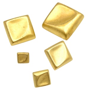 6 pezzi bottoni vintage quadrati placcati in ABS oro opaco, varie misure / forniture per artigianato e cucito / bottone unico / (k2863)