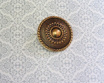 One Package (12 Buttons) Aztec Motif Design, Antique Gold or Ant Silver Shank Buttons - K2048