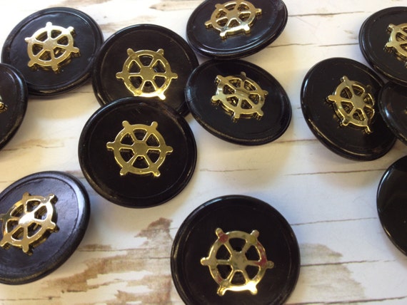 Gold or Silver Rim with Color Insert Vintage Shank Buttons C3928 One Package 12 Buttons