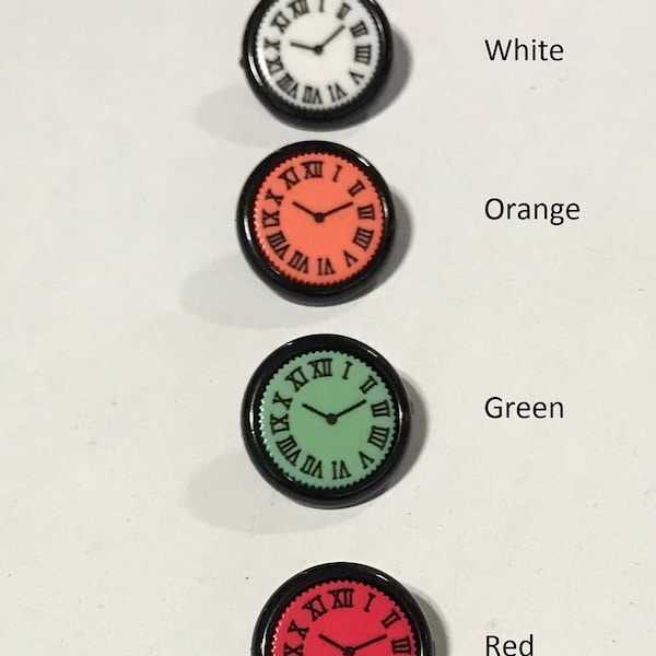 1 package(12 buttons) Vintage "Clock" Black Rim Nylon Shank Buttons. C2179 available in several colorways