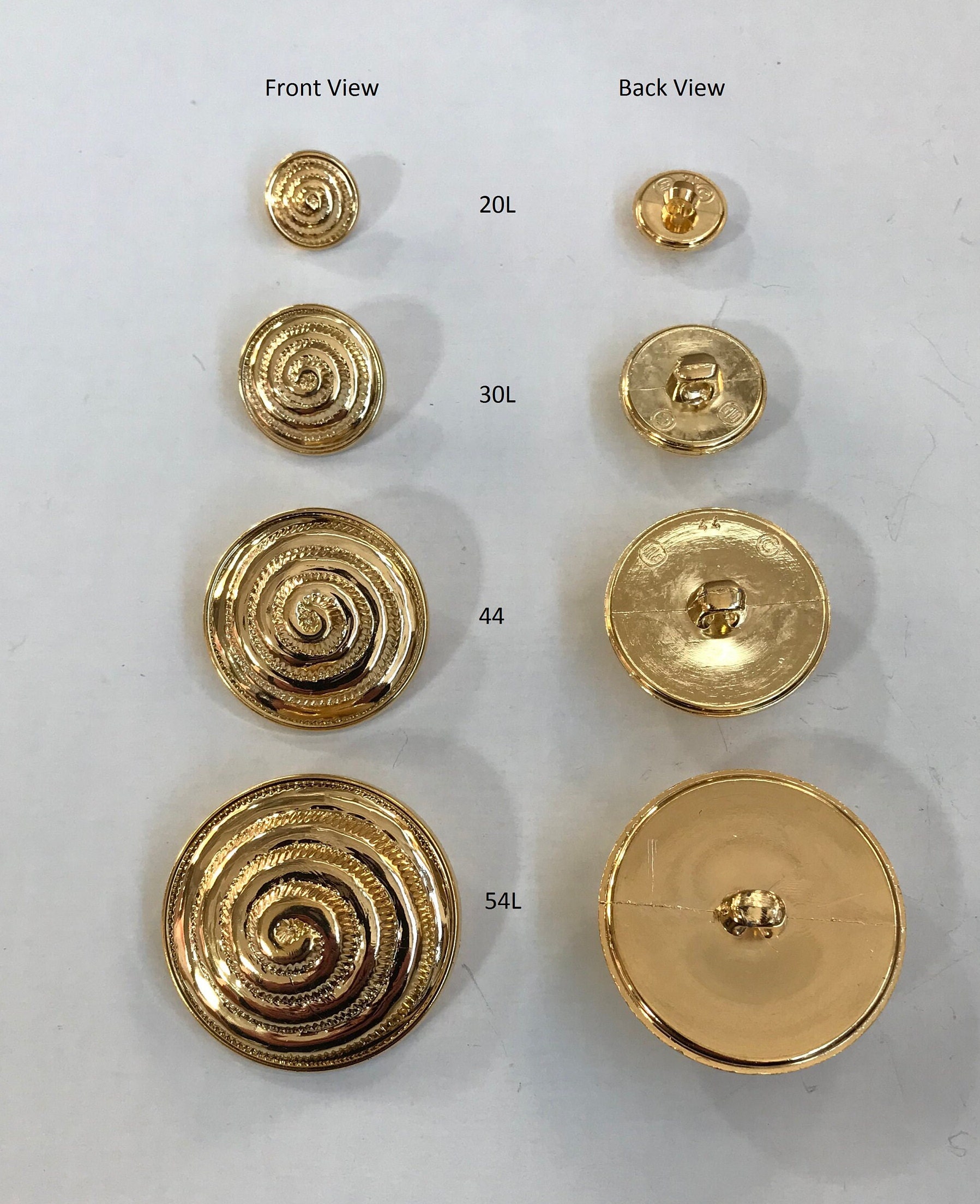 10, botones de oro de 22 mm, botones metálicos dorados, botones de plástico  dorado, botones vintage dorados, botones de efecto martillado, mercería -   México