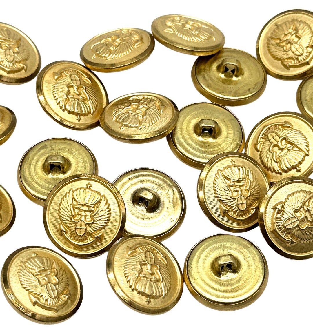 20 Bottoni In Metallo Con Design àncora Oro 20 Mm - Accessori Da Cucito Fai Da Te Per Cappotti, Jeans E Maglioni - 5