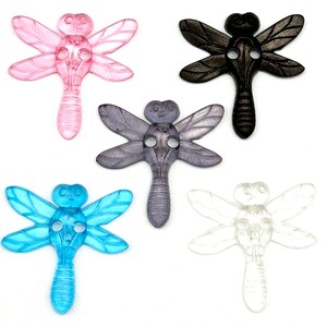 Vintage Nylon Dragonfly Buttons: 28mm Sew-On Set