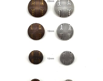 Botones vintage elegantes de metal con vástago: Adornos de costura de metal fundido - Juego de 12