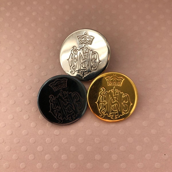 One Package (6 Buttons)  Metal Blazer Buttons  K937