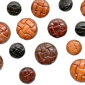 12 pcs vintage leather shank buttons for jackets, coats, and sweaters | decorative sewing supplies | antique style buttons clothing | (1920)