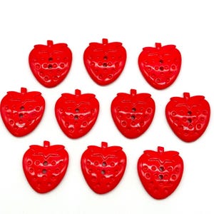 12 pezzi bottoni vintage a forma di fragola rossa / bottoni decorativi da cucire / set di bottoni alla moda anni '90 per giacche, abiti, tailleur / (F1311)
