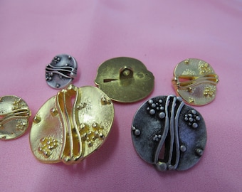 One Package (12 Buttons) Art Deco Vintage Solid Metal Shank Buttons K3442 available in various sizes and colors